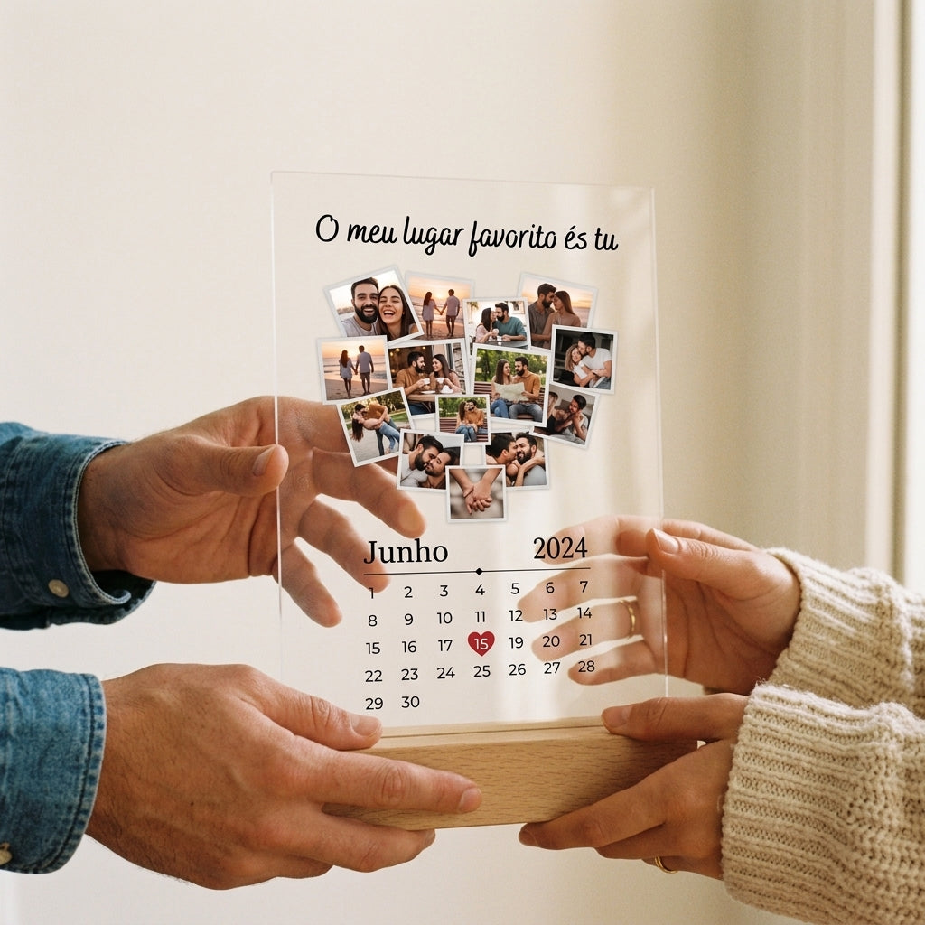 Placa c/ Coleção de Fotos + Calendário