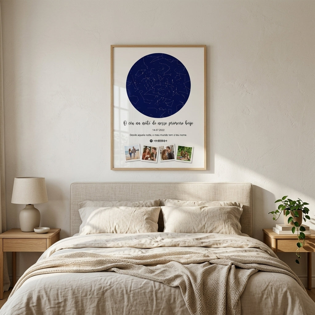 Quadro Mapa das Estrelas - Fotografias e Música
