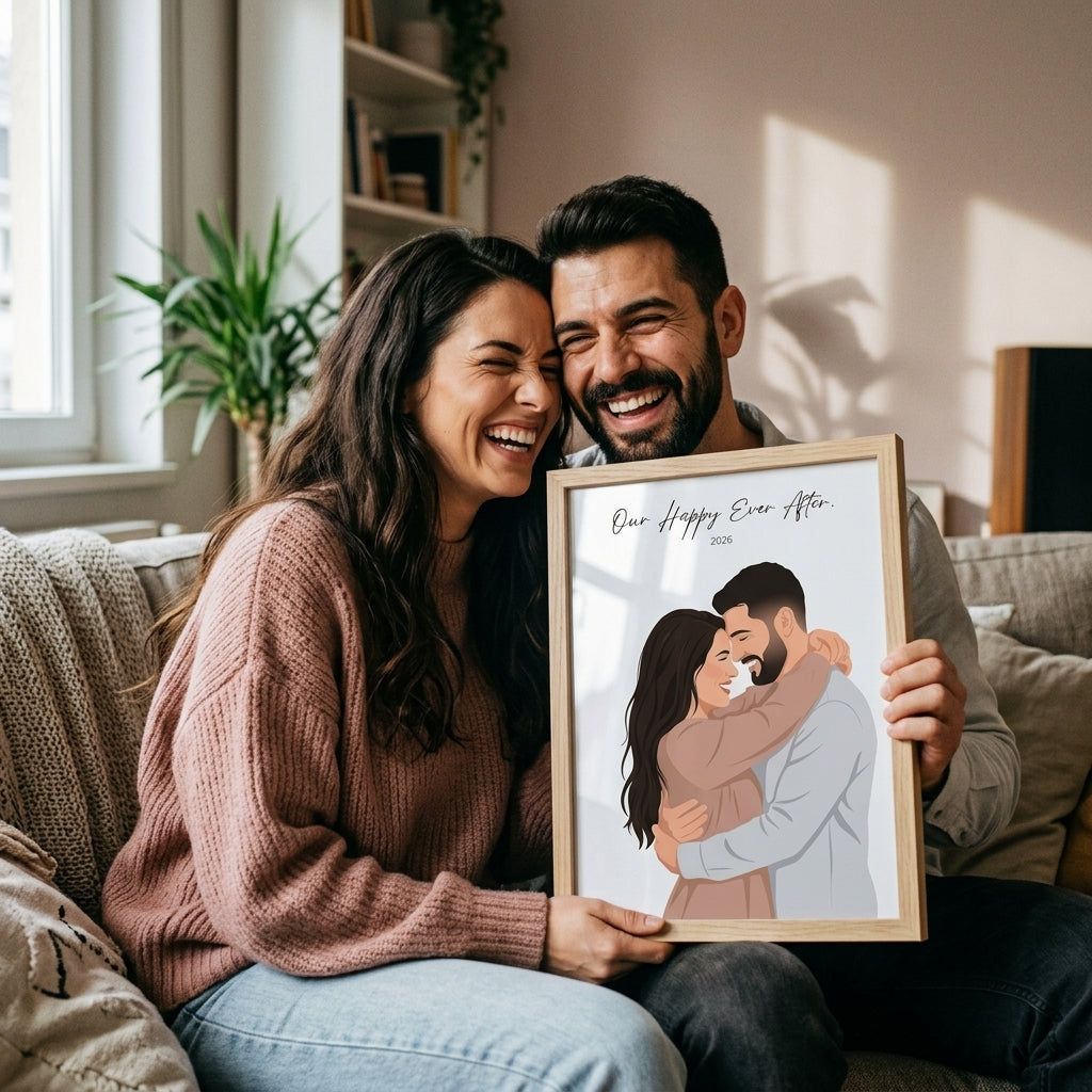 Retrato Ilustrado a Cores - Personalizado