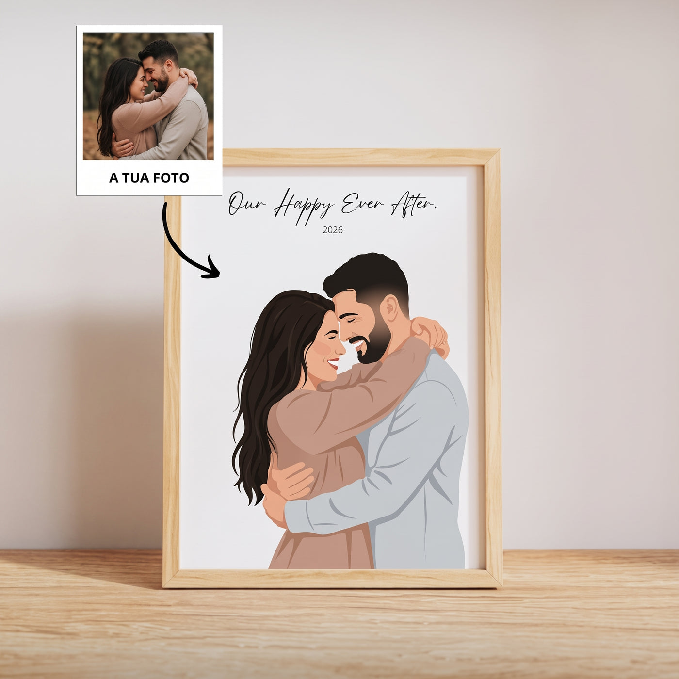 Retrato Ilustrado a Cores - Personalizado
