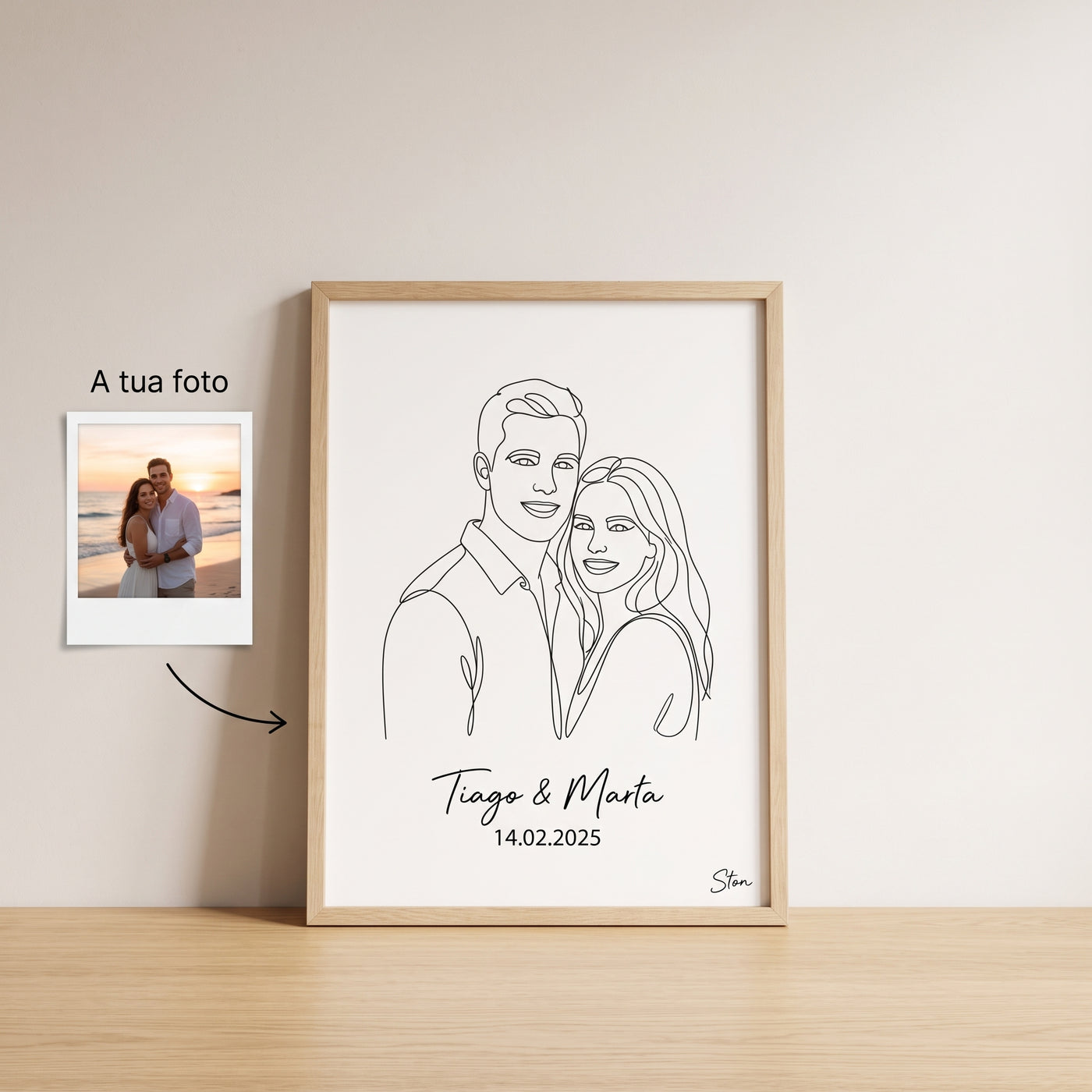 Quadro Retrato - Line Art Photograph