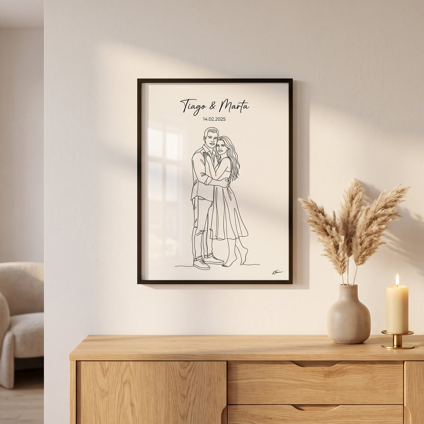 Quadro Retrato - Line Art Photograph