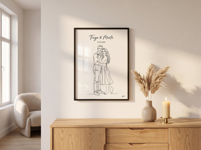 Quadro Retrato - Line Art Photograph