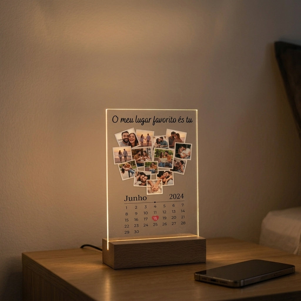 Placa c/ Coleção de Fotos + Calendário