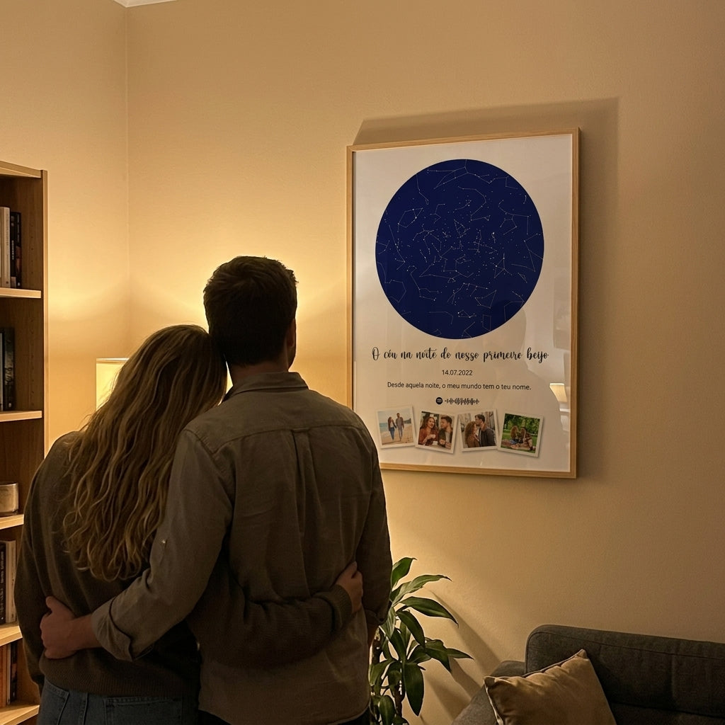 Quadro Mapa das Estrelas - Fotografias e Música