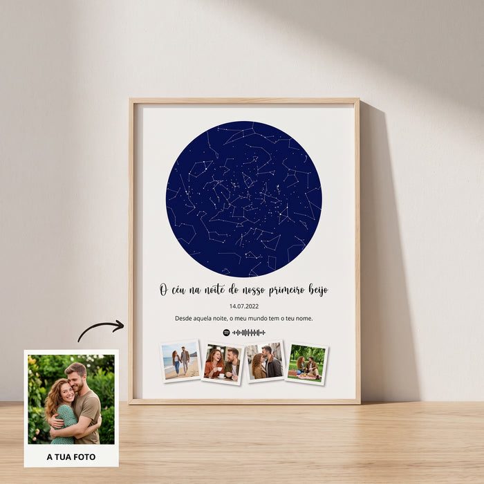 Quadro Mapa das Estrelas - Fotografias e Música