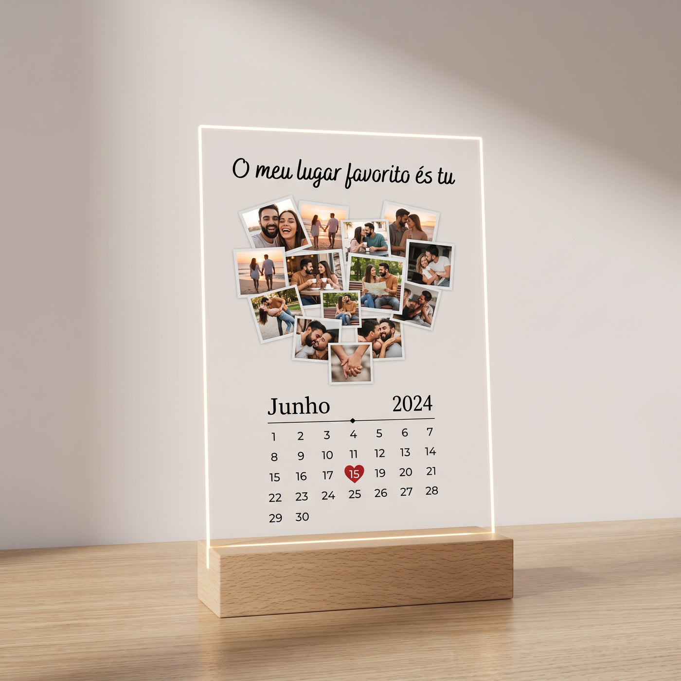 Placa c/ Coleção de Fotos + Calendário
