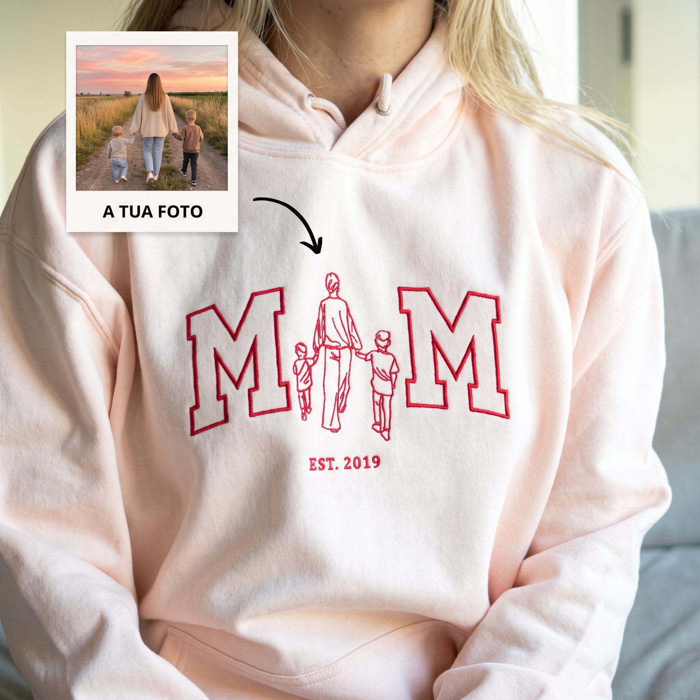 Hoodie "MOM" - Line Art